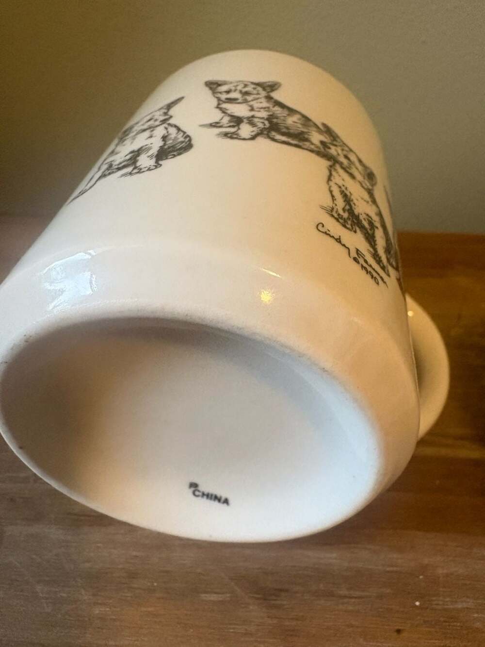 Cindy Farmer Corgi Dog Mug 1990 Fine China White Ceramic Coffee Cup - Picture 3 of 3